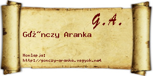 Gönczy Aranka névjegykártya