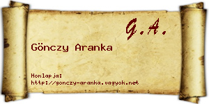 Gönczy Aranka névjegykártya