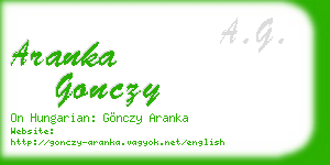 aranka gonczy business card