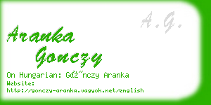 aranka gonczy business card